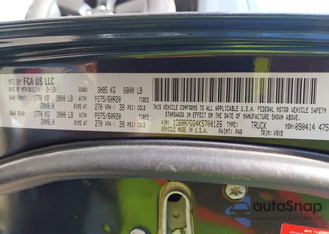 2019 Ram 1500 Classic Warlock 4X4 6'4 Box из США, поврежденный, VIN 1C6RR7GG4KS700126